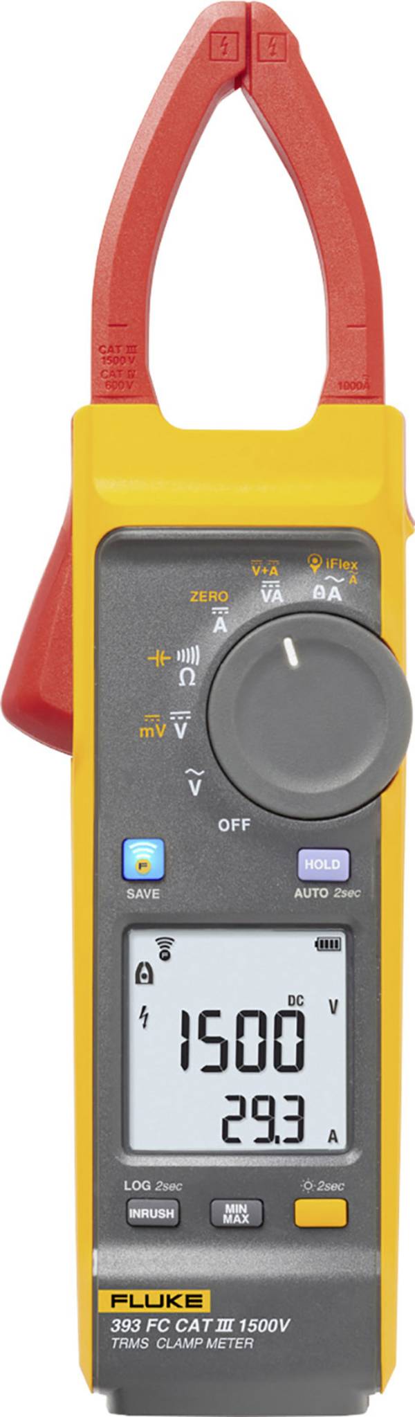 Digitális lakatfogó kiegészítő flexibilis árammérővel CAT III 1500 V, Fluke 393 iFlex