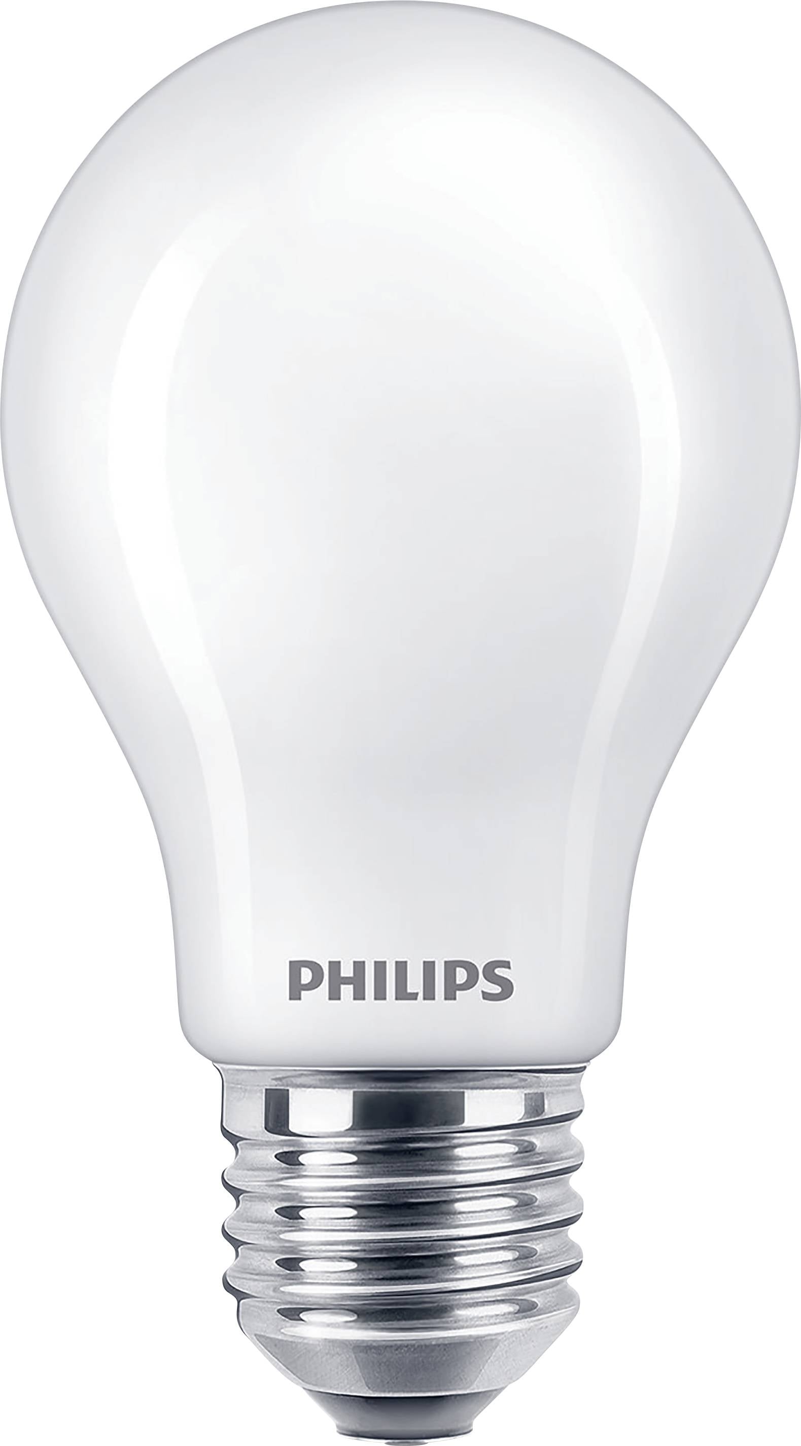 Egy Philips márkájú izzólámpa, E27-es foglalattal, szabvány lámpákban történő használatra.