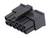 Egy fekete, 12 érintkezős csatlakozó négyszögletű érintkezőkkel, amely alkalmas elektromos csatlakozásokhoz számítógépekben vagy elektronikai eszközökben.