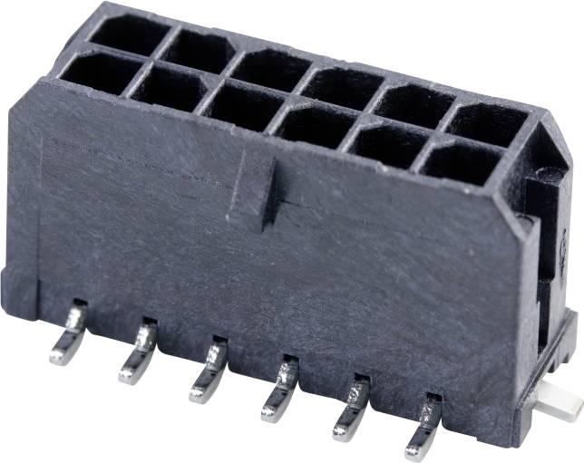 Egy fekete, négyszögletes elektronikai csatlakozó nyolc négyszögletes csatlakozóval és hat fém érintkezővel alul.