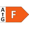 Narancssárga jobbra mutató nyíl, amelyen az "F" felirat szerepel, bal oldalán fehér sáv látható az "A" felirattal, felfelé mutató nyíl, és "G" felirat.