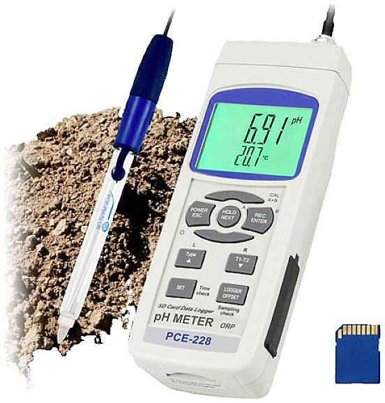 PCE Instruments pH mérő műszer analízis, Hőmérséklet, pH érték, Redox (ORP)