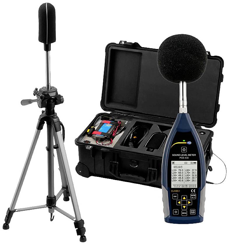 PCE Instruments Zajszintmérő Adatgyűjtő 22 - 136 dB 3 Hz - 20 kHz USB