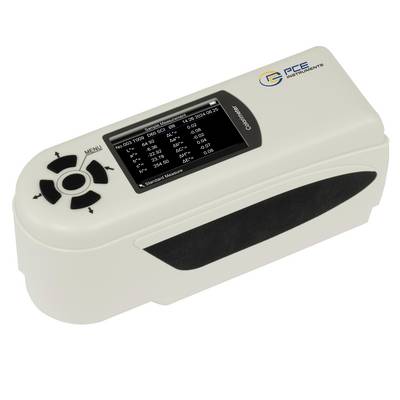 PCE Instruments kézi színmérő készülék kijelzővel és vezérlőgombokkal, fehér háttéren megjelenítve.