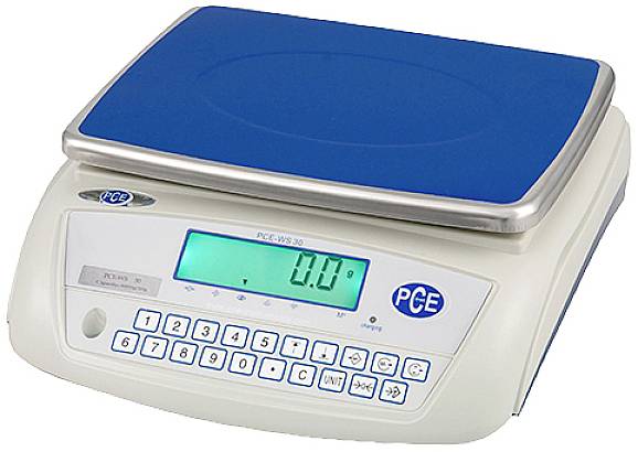 PCE Instruments Asztali mérleg Mérési tartomány (max.) 30 kg Leolvashatóság 0.5 g Hálózatról üzemeltetett