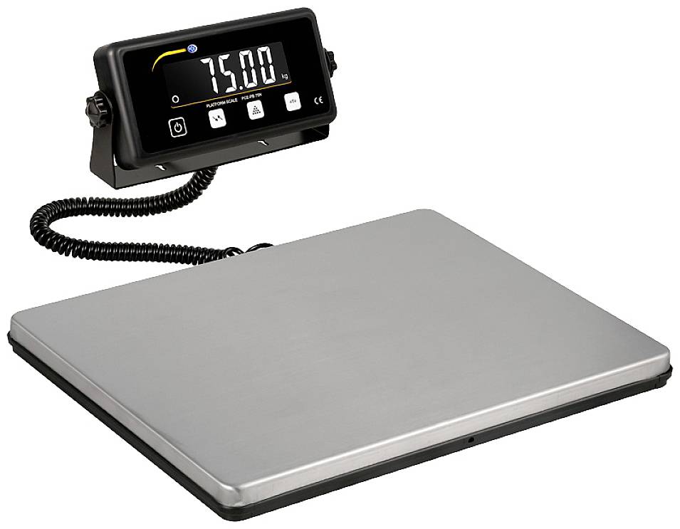 PCE Instruments Platform mérleg PCE-PB 75N Mérési tartomány (max.) 75 kg Leolvashatóság 20 g Elemekről üzemeltetett, Hál