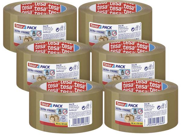 tesa ULTRA STRONG 57177 Csomagolószalag  Barna (H x Sz) 66 m x 50 mm 6 db