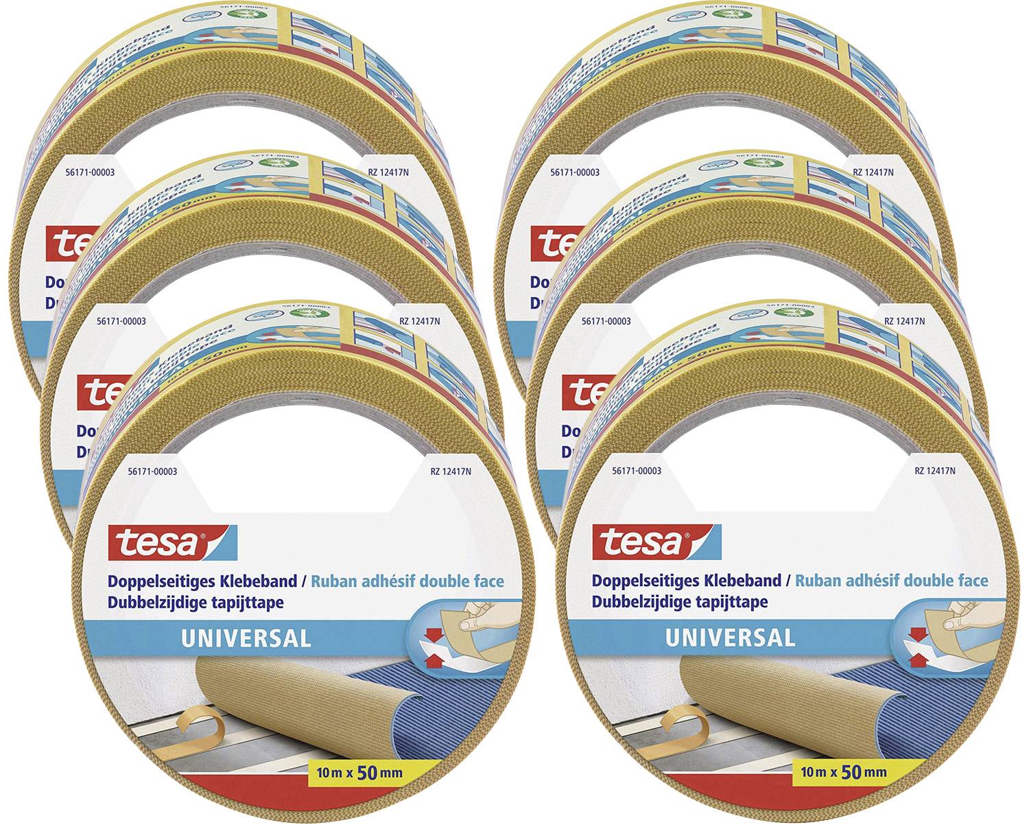 tesa UNIVERSAL 56171 Kétoldalas ragasztószalag (H x Sz) 10 m x 50 mm 6 db