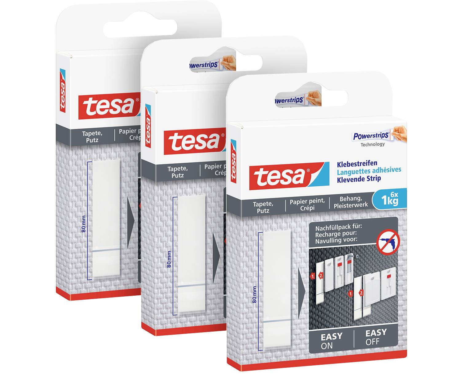 tesa 77771 Ragasztó csíkok Fehér
