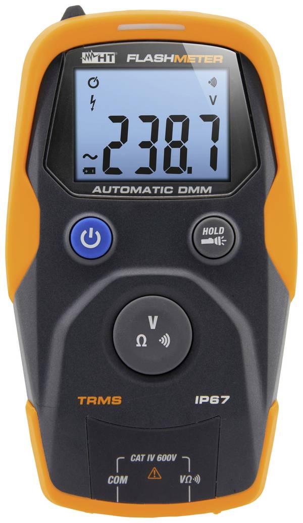 HT Instruments Flashmeter Kézi multiméter Kalibráció (ISO) digitális Vízálló (IP67) CAT IV 600 V Kijelző (digitek): 4000