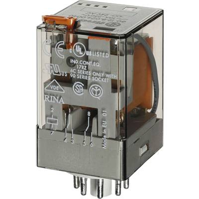 Finder 60.12.8.012.0040 Dugaszrelé 12 V/AC 10 A 2 váltó 10 db