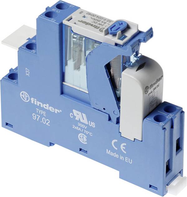 Finder 4C.02.9.024.0052 Csatoló relé 24 V/DC 8 A 2 váltó darab 1 db