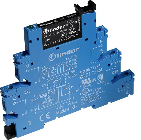 Finder 38.51.8.240.5060 Csatoló relé 230 V/AC 6 A 1 váltó 1 db