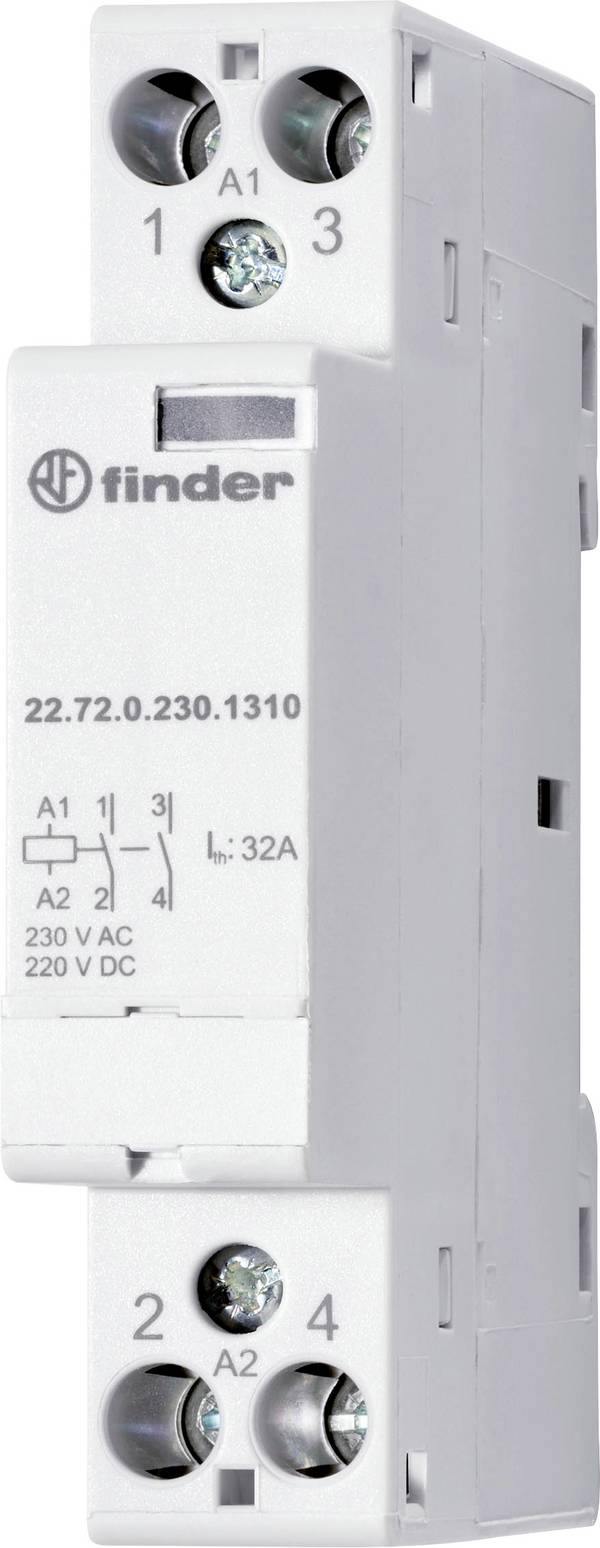Finder 22.72.0.024.1517 Szerelési védelem  1 nyitó, 1 záró  230 V/AC, 400 V/AC   Alkalmas a következő márkához (relé): Finder  1 db