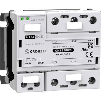Crouzet Félvezető relé GN325DSRH 25 A Kapcsolási feszültség (max.): 510 V/AC Véletlen kapcsolás 1 db