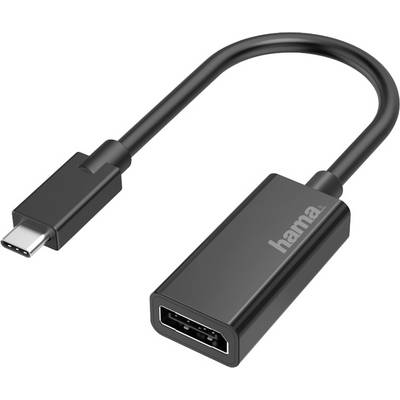 Egy fekete Hama márkanevű USB-C-ről HDMI-re átalakító kábel, amely lehetővé teszi HDMI-eszközök csatlakoztatását USB-C-kompatibilis készülékekhez.