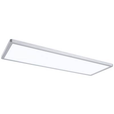 Egy ezüstszürke keretű, fehér fényfelületű téglalap alakú LED-panel. Kiválóan alkalmas egyenletes helyiségvilágításra.