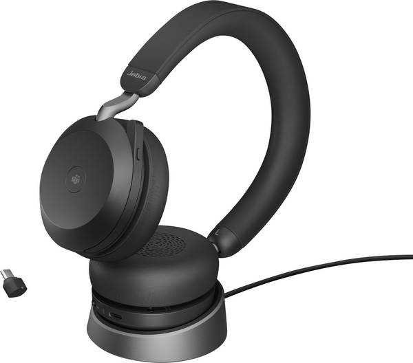 Jabra Evolve2 75  On Ear headset Vezetékes  Fekete  Elemtöltés kijelzés, Mikrofon némítás Telefon