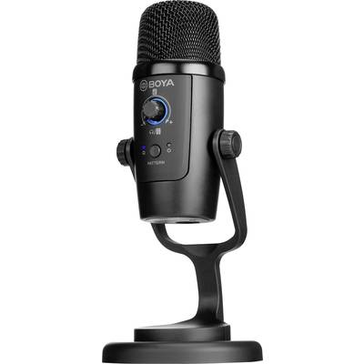 BOYA PM500 Álló USB-s mikrofon Átviteli mód:Vezetékes, USB Talp, Vezetékkel USB-C®, USB-A, Audio, 2.0 (3,5 mm jack) Veze