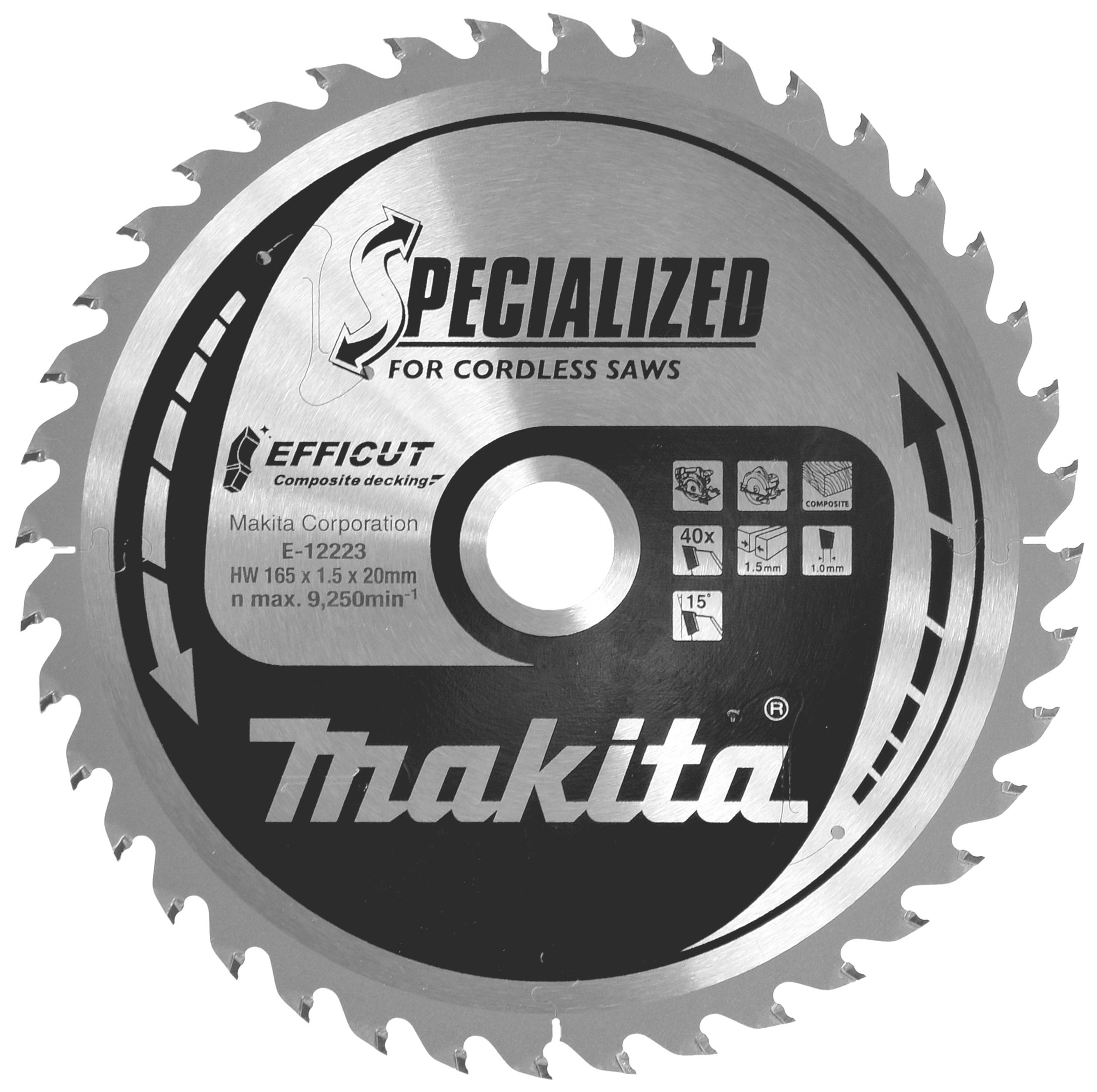 Makita E-12223 E-12223 Körfűrészlap 165 x 20 x 1.5 mm Fogak száma (collonként): 40 1 db