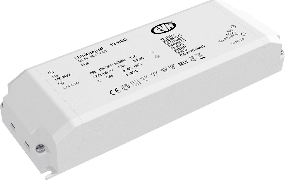 EVN SLK12100 LED transzformátor Állandó feszültségű 12 V/DC 1 db