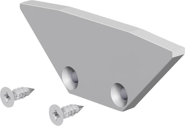 Egy fém ékformájú konzol két szerelési furattal, két csavar felszereléshez.