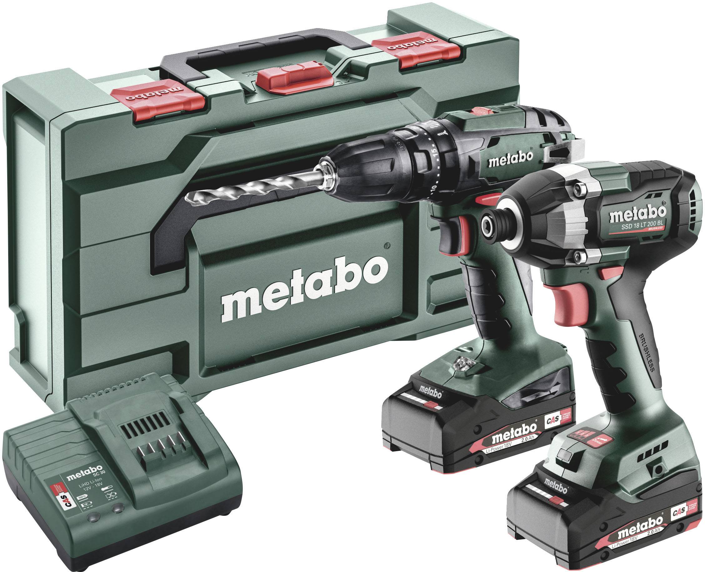Metabo Combo-Set SB 18 + SSD 18 LT 200 BL -Akkus ütvefúró-csavarozó, Akkus ütvecsavarozó akkuval, Töltővel