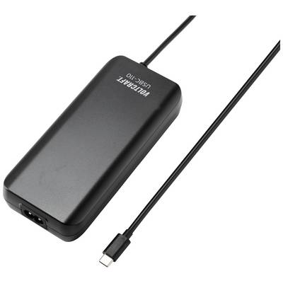 Fekete USB-C-tápegység kábellel. Alkalmas USB-C-csatlakozóval rendelkező eszközök töltésére.