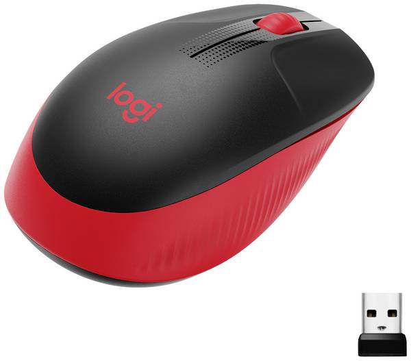 Logitech M190  WLAN egér Rádiójel vezérlésű   Optikai Piros 3 Gombok 1000 dpi
