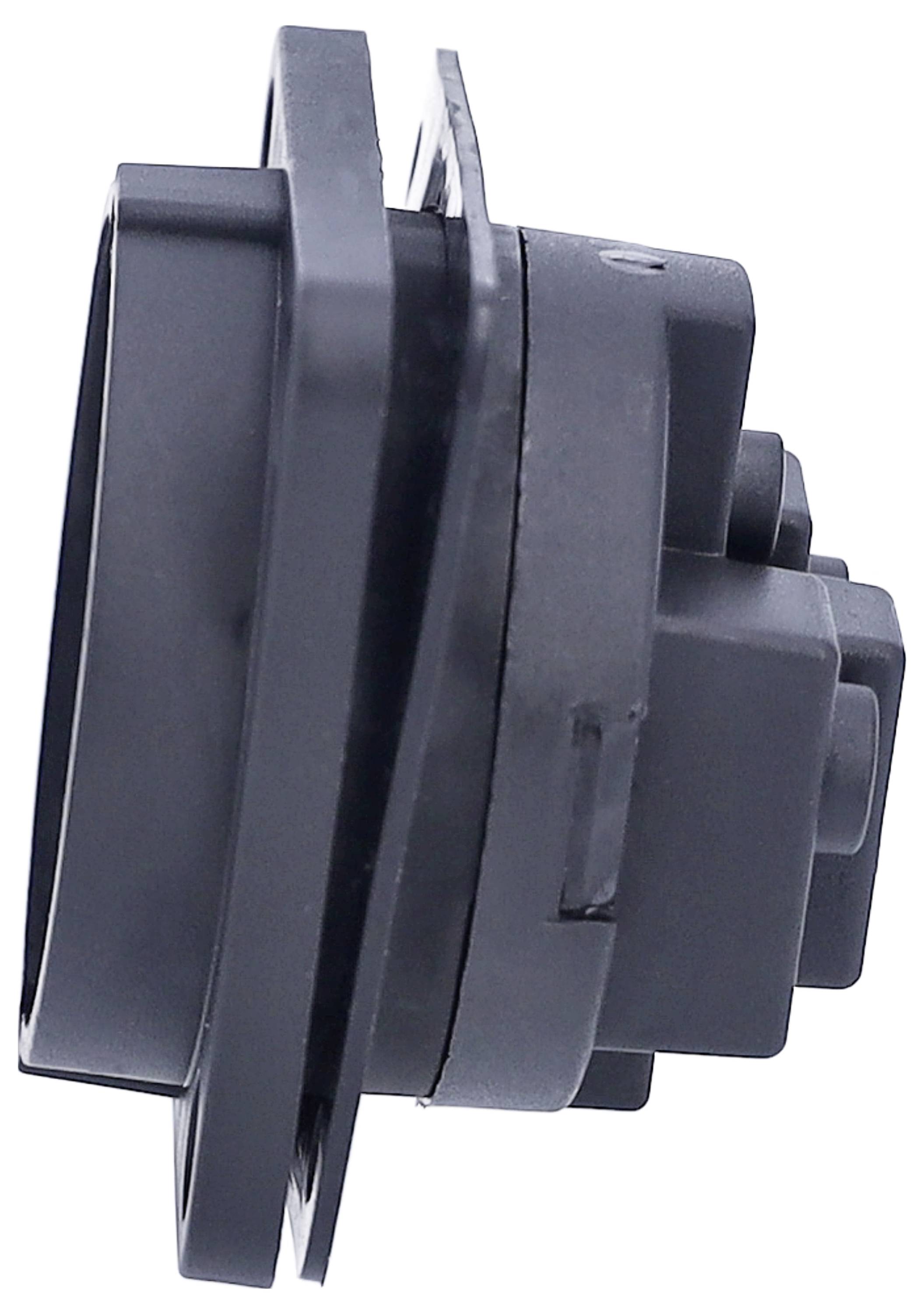 Egy fekete, kerek érzékelő szerelt alaprésszel oldalról. Alkalmas autóipari vagy ipari alkalmazásokhoz.