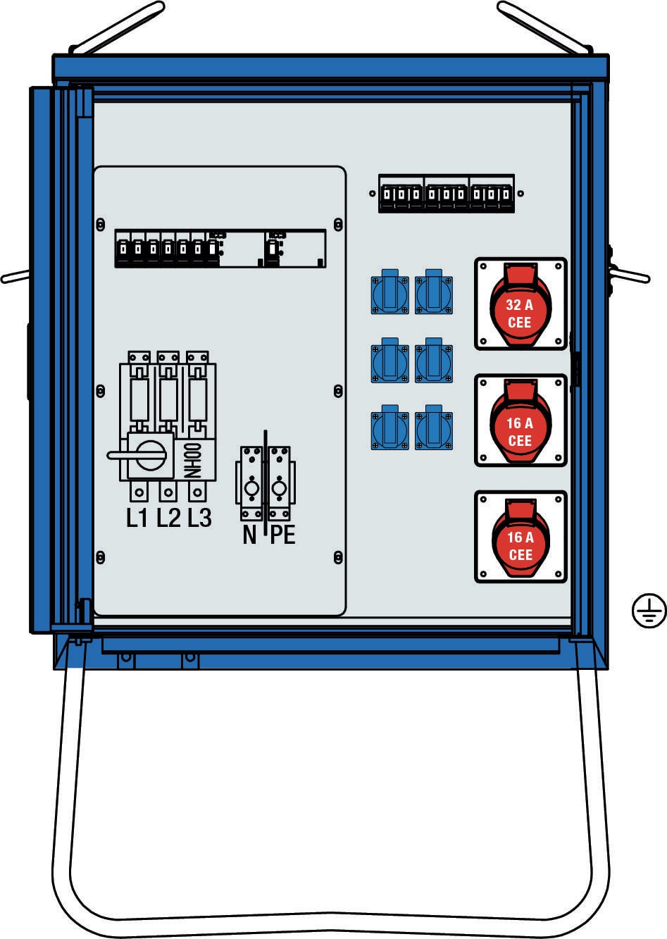 AS Schwabe V-E 2 44 kVA Elektromos elosztó 61842 400 V 63 A
