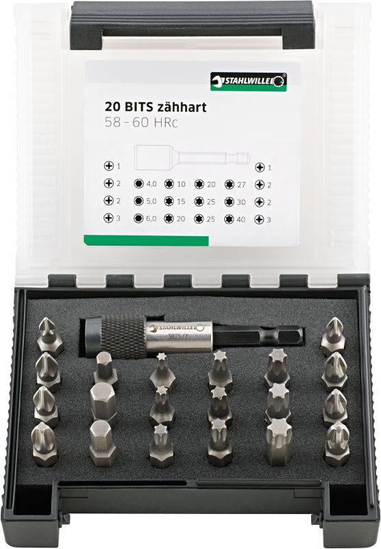 Stahlwille 1204/21-1 BIT-SET IN KUNSTSTOFFBOX 96080121 Bit készlet Gyorscsere tokmány