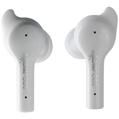 Boompods Bassline GO   In Ear fejhallgató Bluetooth®  Fehér  Headset, Hangerő szabályozás, Izzadásálló, Érintéses vezérl