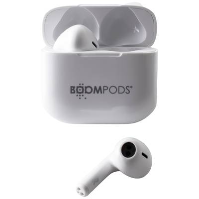 Boompods Bassline Compact   In Ear fejhallgató Bluetooth®  Fehér  Headset, Személyre szabható hang, Hangerő szabályozás,