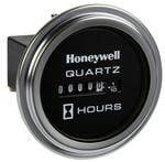 Egy köralakú Honeywell kvarcos üzemóra-számláló, amely '0000.1' üzemórát mutat.