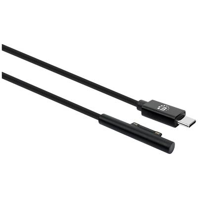 Manhattan Surface® Connect Ladekabel Surface Connect und USB-C-Stecker 15V/3A 1,8m schwarz Töltőkábel Alkalmas Windows m