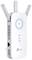 Három antennás WLAN-ismétlő, elöl TP-Link logóval, állapotjelző LED-ekkel a 2,4 GHz-es, 5 GHz-es és a tápellátás számára, az oldalán Ethernet-porttal.