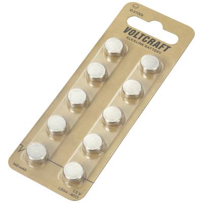 '10 db Voltcraft LR44 alkáli elem bliszter csomagolásban, 1,5 V, 150 mAh.'
