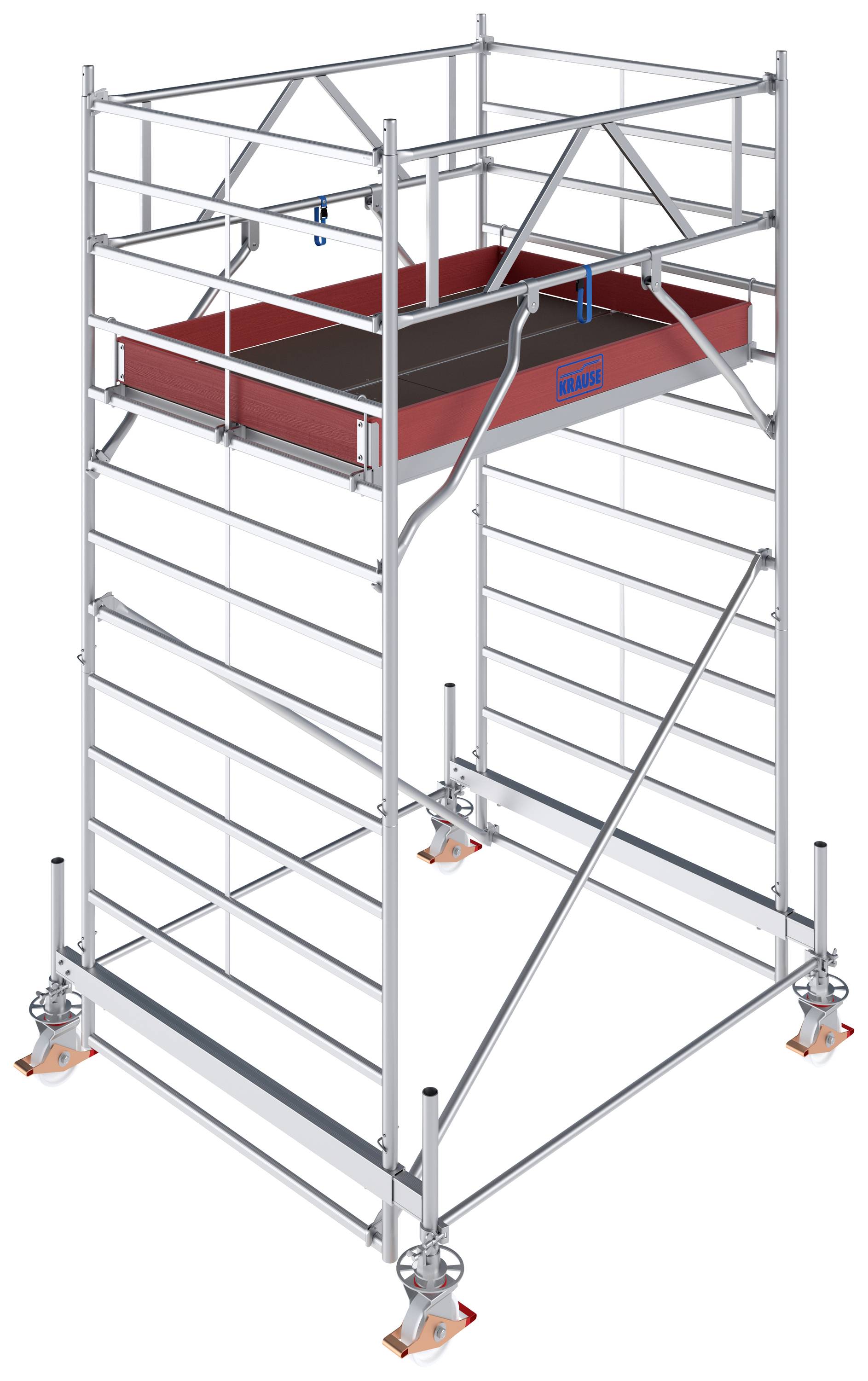 Krause 783011 FahrGerüst Alumínium Guruló állvány Húzható Munkamagasság (max.): 4.50 m Ezüst 155.5 kg