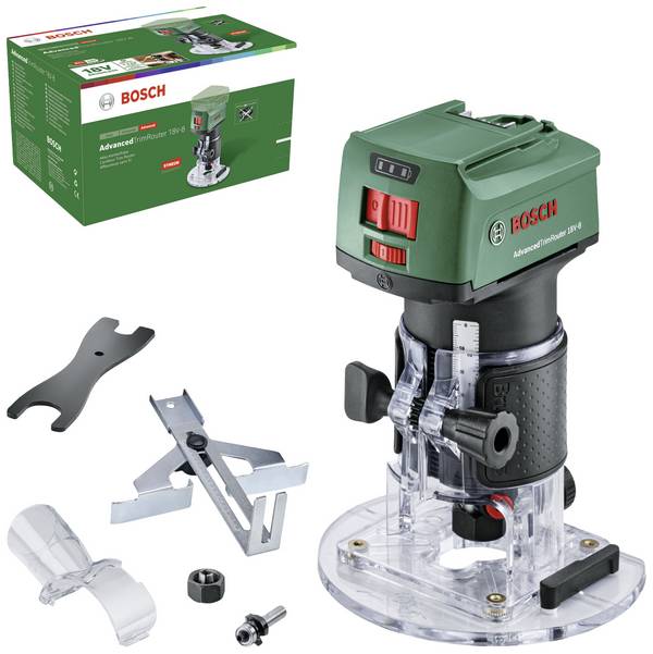Bosch Home and Garden Felületmaró 06039D5000 AdvancedTrimRouter 18V-8  kefe nélkül, Tartozékokkal, akku nélkül, töltő nélkül