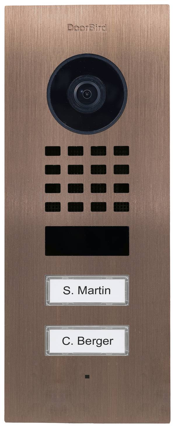 DoorBird D1102V Unterputz IP videó kaputelefon WLAN, LAN Külső egység  nemesacél V2A (kefélt), bronz hatású
