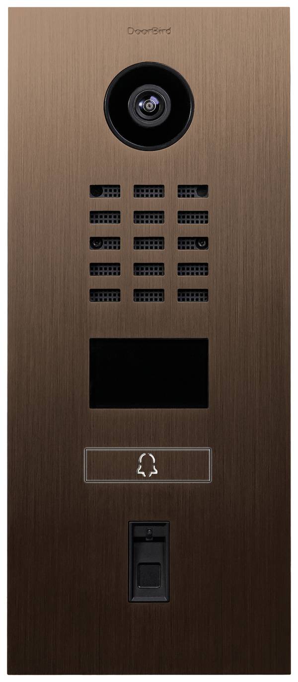 DoorBird  D2101FV Fingerprint 50    IP videó kaputelefon  LAN  Külső egység    nemesacél V2A (kefélt), bronz hatású