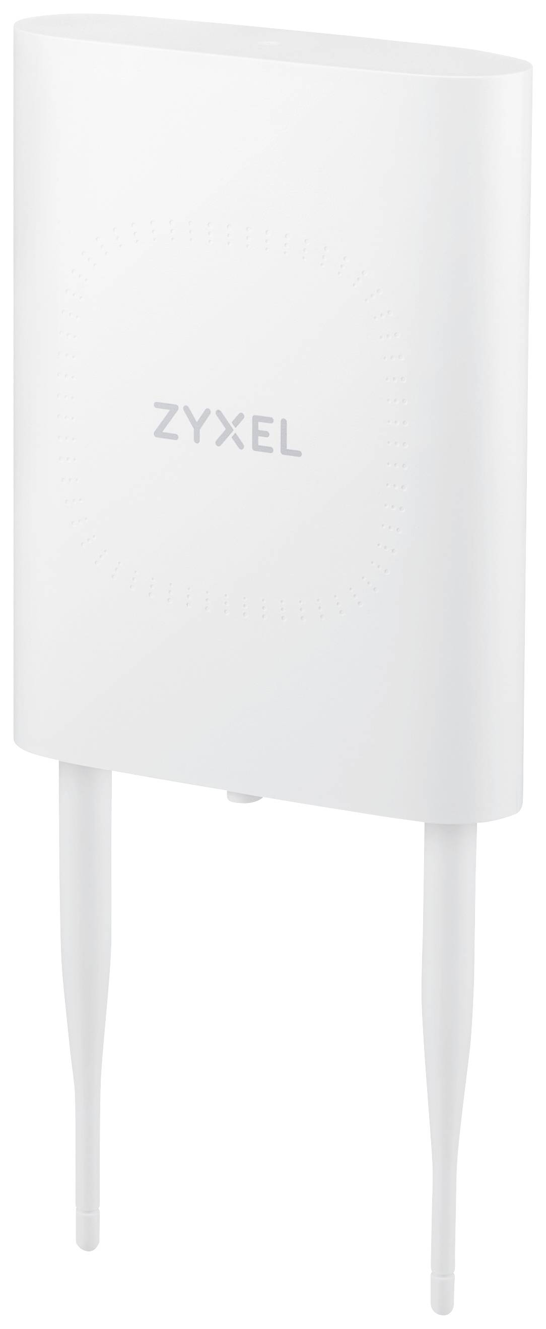 Zyxel fehér WLAN-jelerősítő két antennával, alkalmas a vezeték nélküli hálózatok jelének erősítésére.