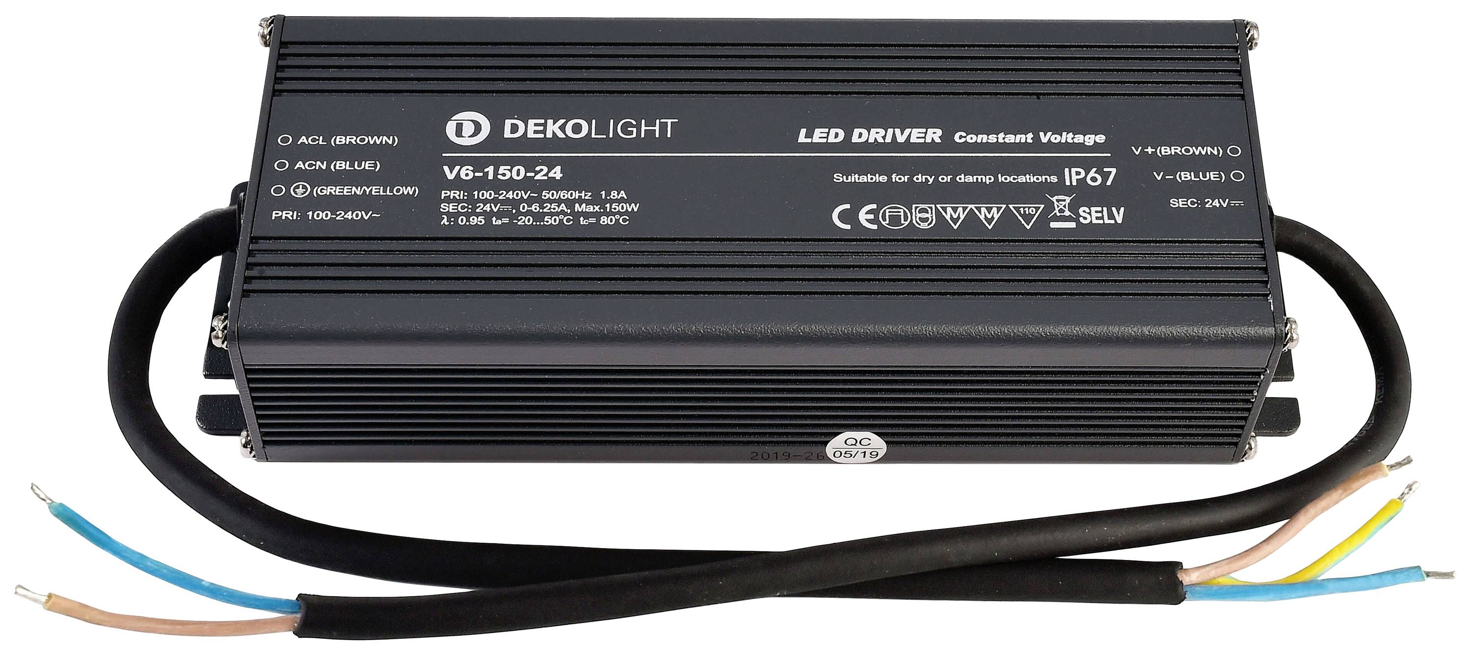 Deko Light IP CV LED transzformátor Állandó feszültségű 150 W 0 - 6250 mA 24 V/DC Túlterhelés elleni védelem 1 db