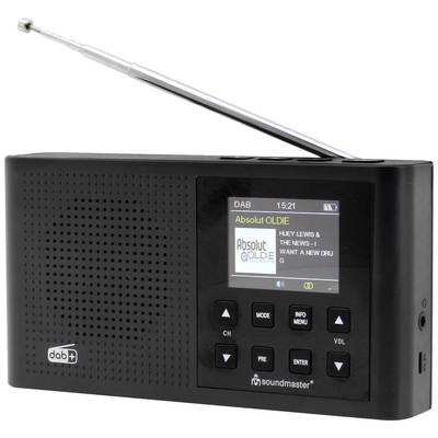 soundmaster DAB165SW Táskarádió DAB+, URH Újratölthető Fekete