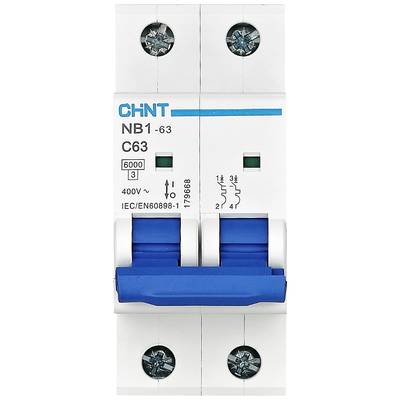 Chint 179657 NB1-63 2P C13 6kA DB Vezeték védőkapcsoló 2 pólusú 13 A 240 V, 415 V