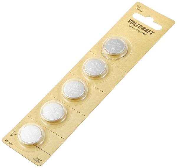 VOLTCRAFT Gombelem CR 2032 3 V 5 db 220 mAh Lítium LM2032