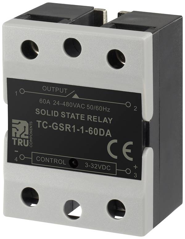 <br> TRU COMPONENTS<br> Félvezető relé<br> TC-GSR-1-60DA<br> 60 A<br> Kapcsolási feszültség (max.): 480 V/AC<br> <br> 1 db<br>