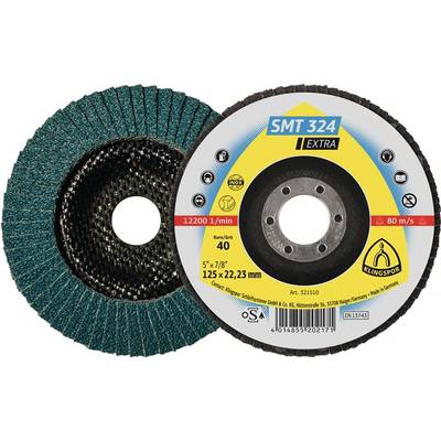 Köszörűkorong-készlet 'SMT 324 Extra', alkalmas rozsdamentes acélhoz és fémekhez, 40-es szemcsemérettel, 125 mm átmérőjű.