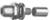 Egy koaxiális adapter két fém alkatrésze: balra egy menetes csatlakozó hatszögletű anyával, jobbra egy hüvely.